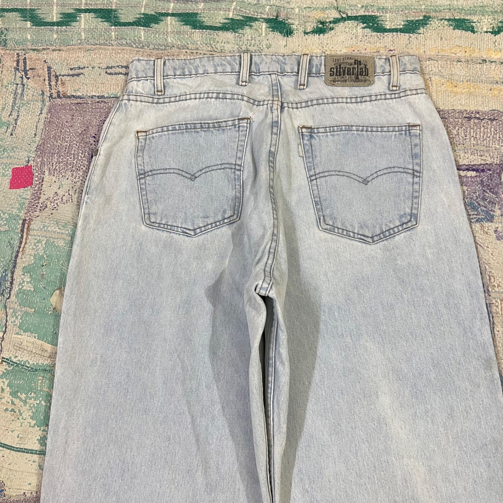 Vintage Levi's SilverTab Baggy Jeans Mens 35x33 Blue Denim Y2K Loose Lightwash - Picture 13 of 16